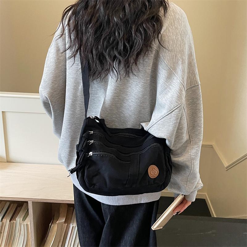 Women's Bag Solid Shoulder Bag Lightweight Nylon Crossbody Bag