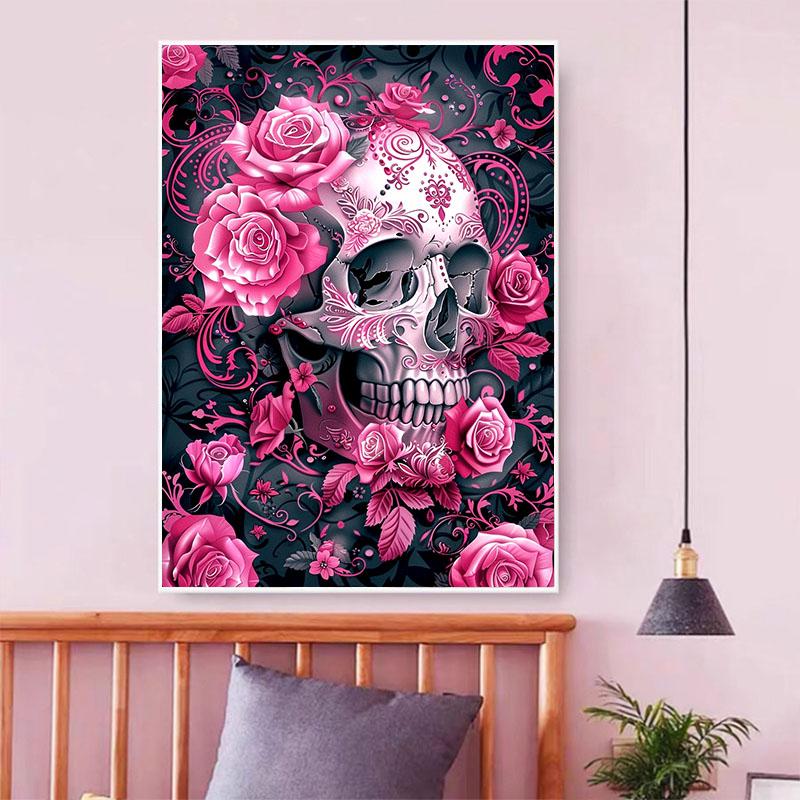5d DIY Diamant Malerei Kreuzstich Schädel Rose Diamant Stickerei Mosaik voller Runde Bohrer Home Decor
