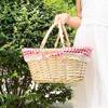 Oval Sundries Willow Woven Handwoven Vegetable Basket Storage Basket Fruit Basket Picnic Basket