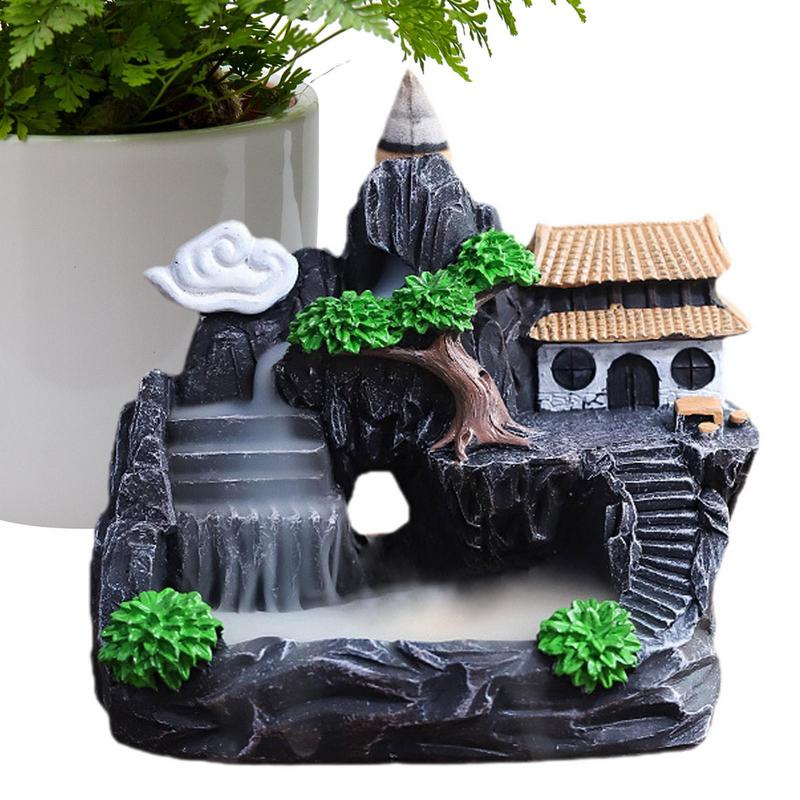 Backflow Incense Burner Resin Incense Waterfall Burner Indoor Smoke Incense Holder Cones Aromatherapy For Bedroom Home Decor