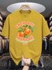 Retro French Orange Enchante Marche Graphic Unisexs T Shirt Crew Neck Cotton Tee Vintage Casual Top Present For Retro Art Male Fans
