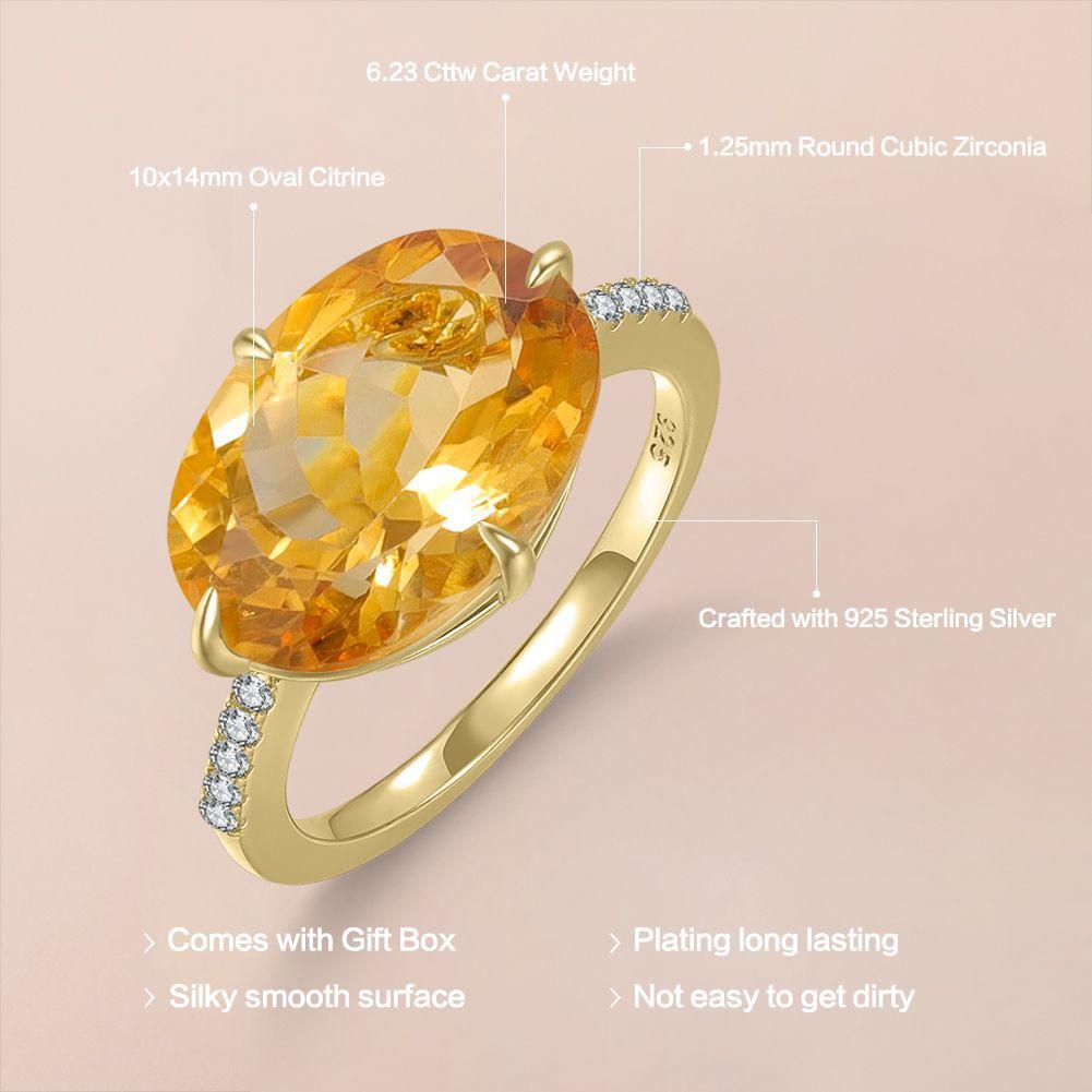 Candy Ring Large Carat Colored Gemstone S925 Sterling Silver Natural Topaz Crystal Ring