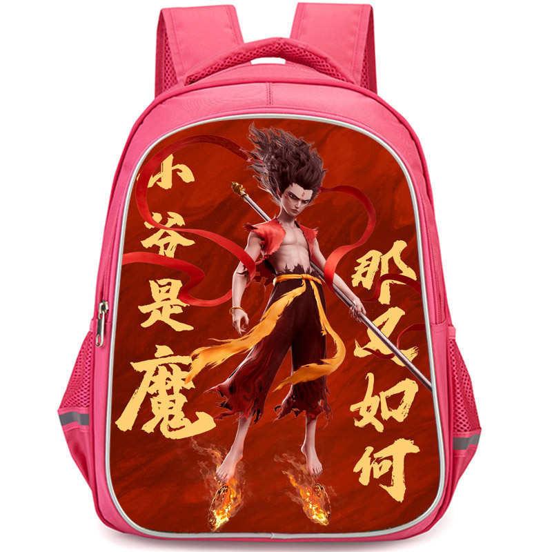 Nezha 2 Mo Tong Nao Hai Ao Bing Girls School Backpack Lightweight Oxford Bookbag Large Capacity For Elementary Students