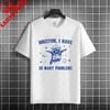 Houston Ich Habe So Unisexy Probleme Lustiges Astronauten Grafik T-Shirt 100% Baumwolle Kurzarm Lässiger Humor Stil T-Shirt Unisex Kleidung