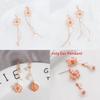 Cherry Blossom Elegant Sakura Asymmetric Earrings With Geometric Shape For Summer Fashion