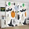 Spooky Halloween Print Curtains 2-Piece Polyester Set for Bedroom Living Room Study Gothic Holiday Window Decor