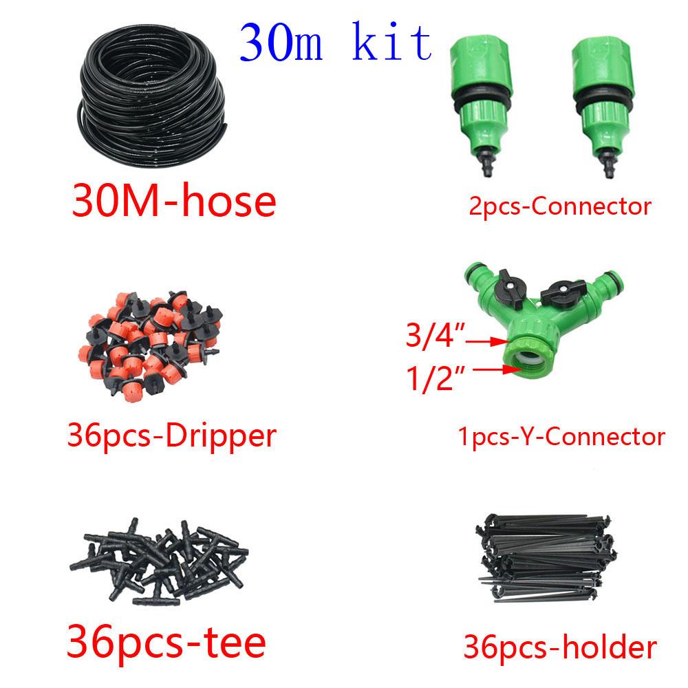 50M-5M DIY Drip Irrigation System Automatic Watering Garden Hose Micro Drip Watering Kits with Adjustable Drippers