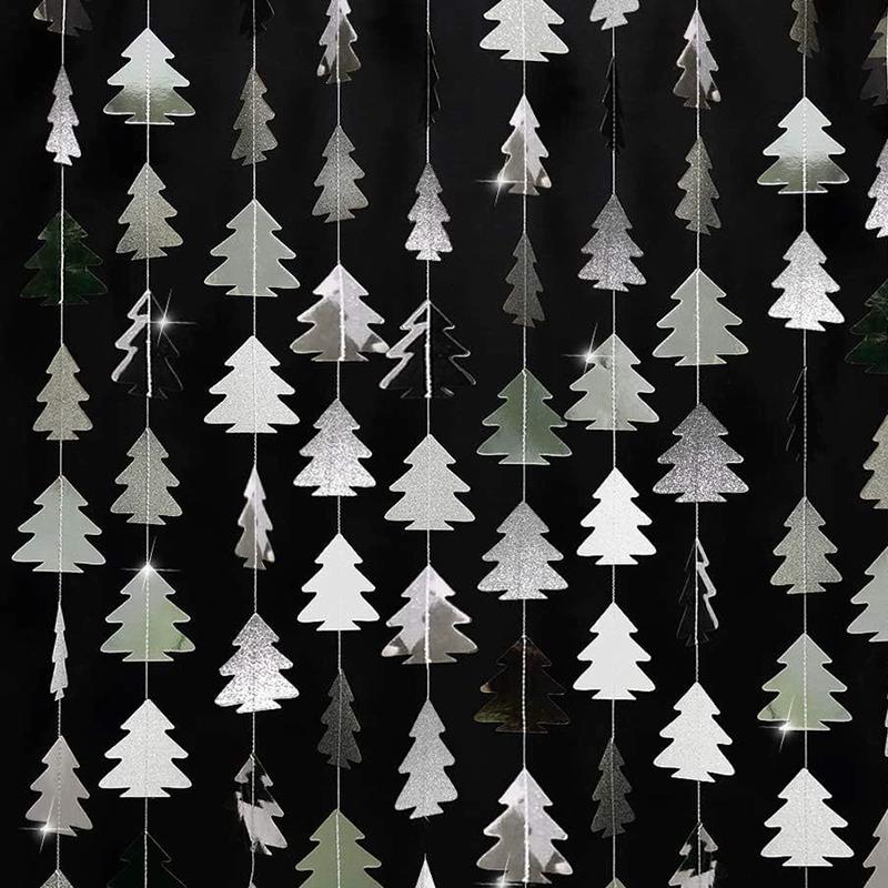 

WTEMPO Christmas Tree Shaped Decor String Paper Party Decorations Christmas Tree Hanging Pendants Christmas Theme Setting and Decorative Supplies 20pcs серебряный