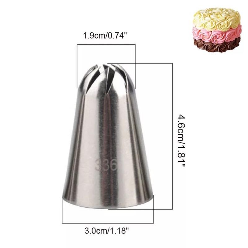 3pcs Rose Pastry Nozzles Set Cake Decorating Tools Flower Icing Piping Nozzle Cream Cupcake Tips Baking Accessories #1M 2D 336
