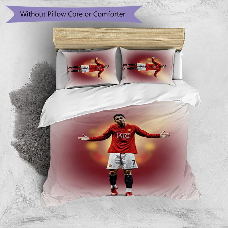 Cristiano Ronaldo Printed Bedding 3 Piece Set Cozy Breathable Bed Cover Set As Housewarming Holiday Gift