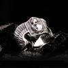 Adjustable Skull Ring Men Women Vintage Punk Gothic Finger Handmade Copper Plated Statement Jewelry