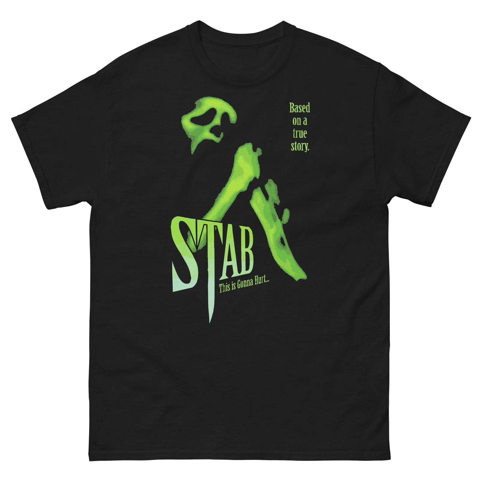 Stab Fictional Scream Poster Graphic 100% Cotton T-shirt Mens Tees Top Unisex classic tee M