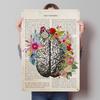 Cerebrum Flower Anatomy Tinplate Posters Customizable Wall Art Retro Vintage Metal Signs for Home Room Decoration Aesthetic Cozy