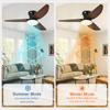 Ceiling Fans with Lights and Remote/APP Control Flush Mount Smart Fan Lights Dimmable 6 Speeds Timer for Living Room Bedroom