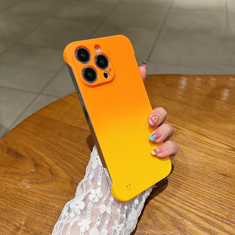 

Ультратонкий безрамковий градієнтний двокольоровий чохол для iPhone 16 15 Plus 14 13 Pro Max 12 11 Samsung S23 S22 Ultra Plus протиударний чохол для ПК iPhone 15 Pro Max жовтий/помаранчевий