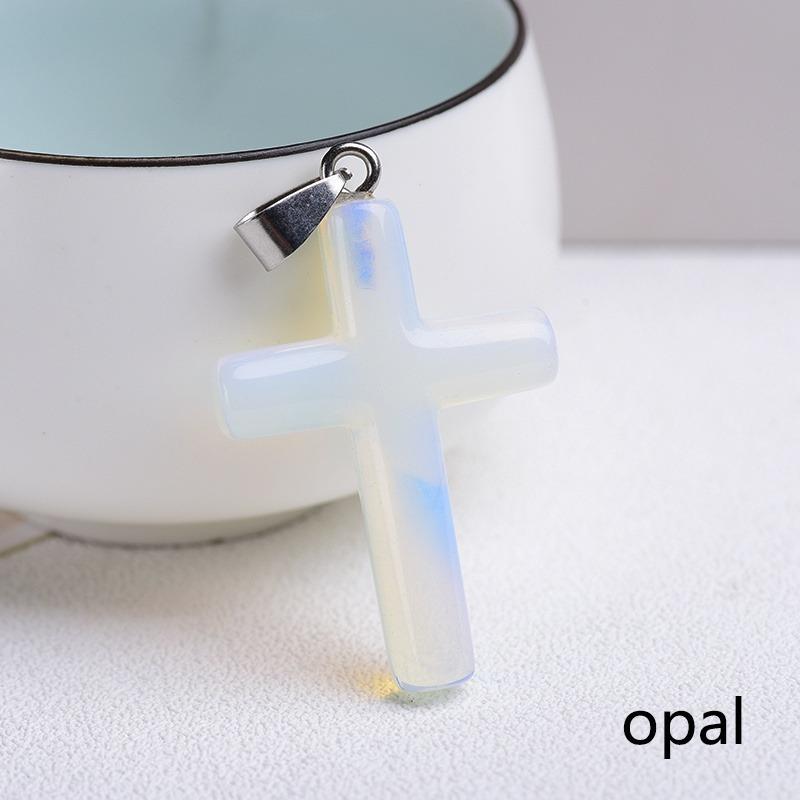 Creative Lapis Lazuli Cross Pendant For Women