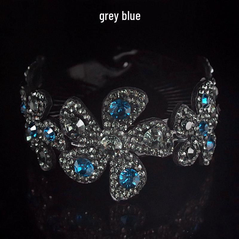 Large Rhinestone Flower Bud Hair Clip - Elegant Hair Accessories Pure Natural