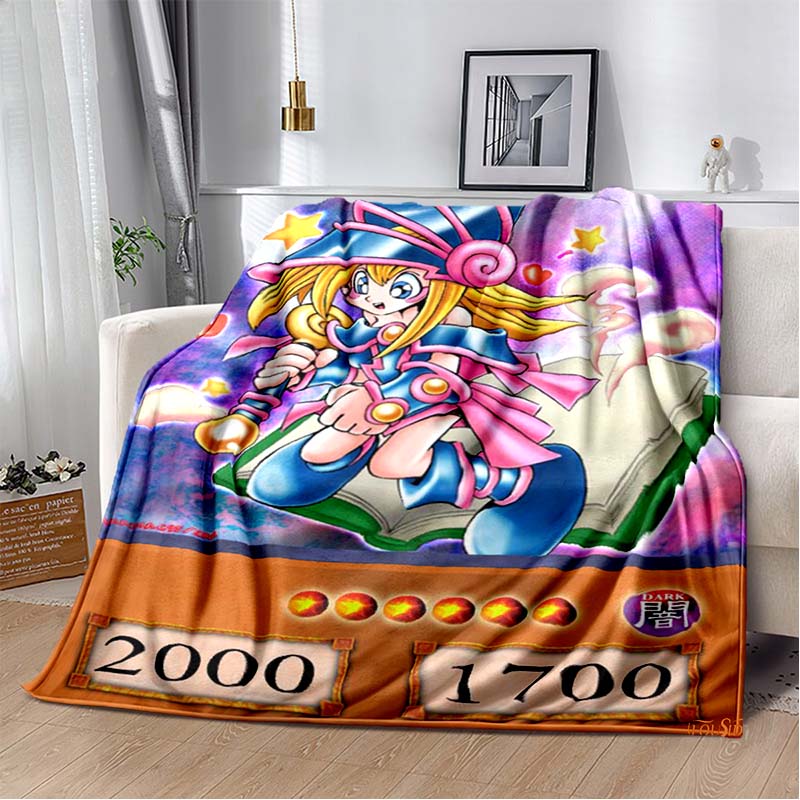 Dark Magician Cartoon Anime Throws Blanket Kids Super Soft Cute Blankt for Travel Couch Picnic Bed Flannel Blanket Birthday Gift