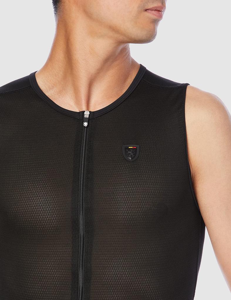 Lion de Capelmuur Sleeveless Polypropylene Size Jersey, 100% Fabric, Moisture-Wicking, Quick-Drying, Stretch, Black, S-M