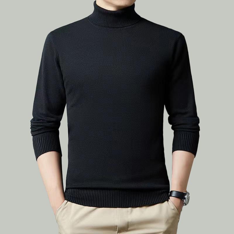 Turtleneck Men's Wool Sweater Autumn and Winter Trend Casual Bottoming Knitted Sweater Fine Imitation Wool Sweater Sweater Men