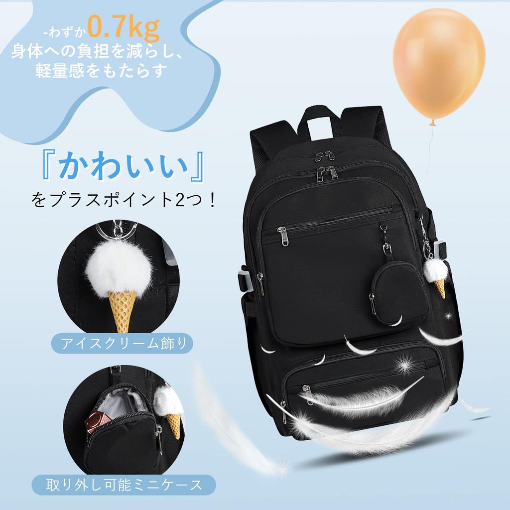 RAINSMORE Women's Backpack, Large Capacity, Popular School Backpack for High School Girls, Perfect for School, Work, Travel, Water-Repellent,