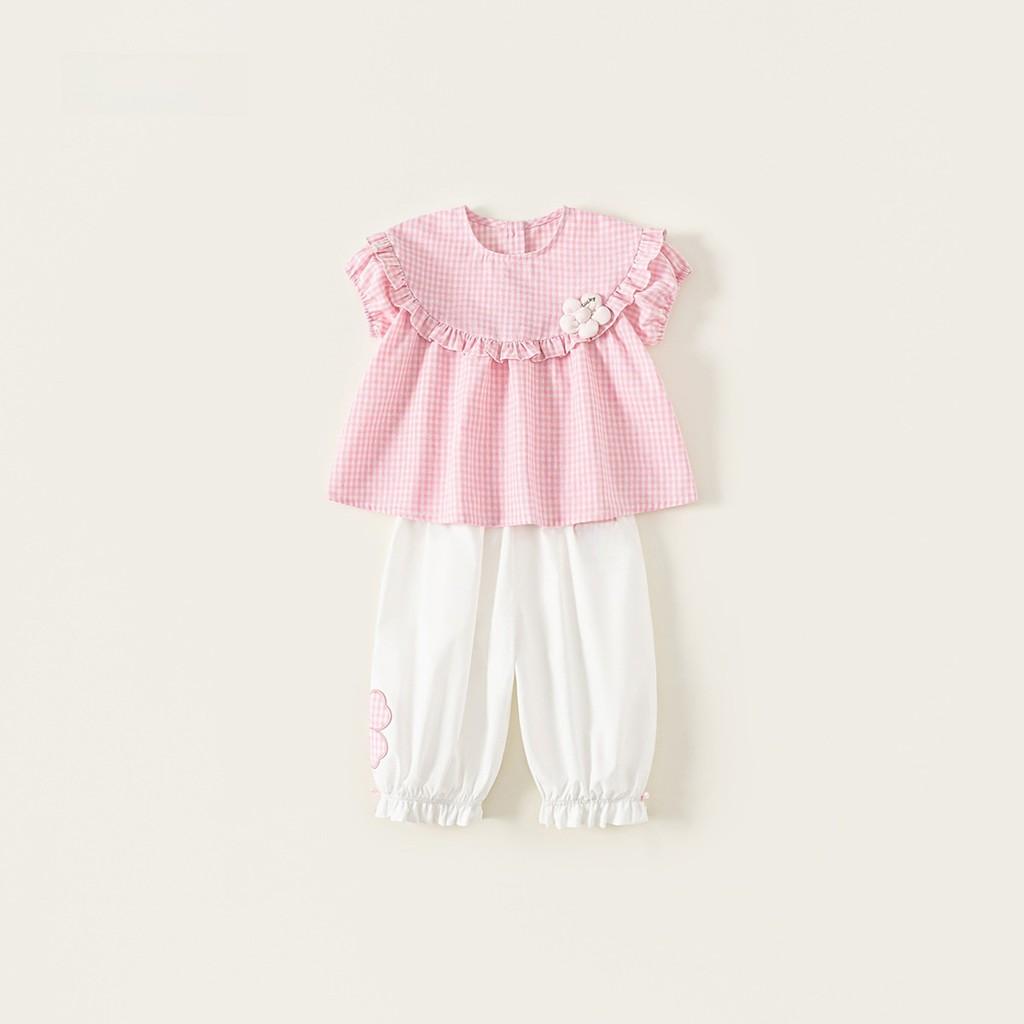 Girls Short Sleeve Pants Suit With Comfortable Material And Summer Style For Kids