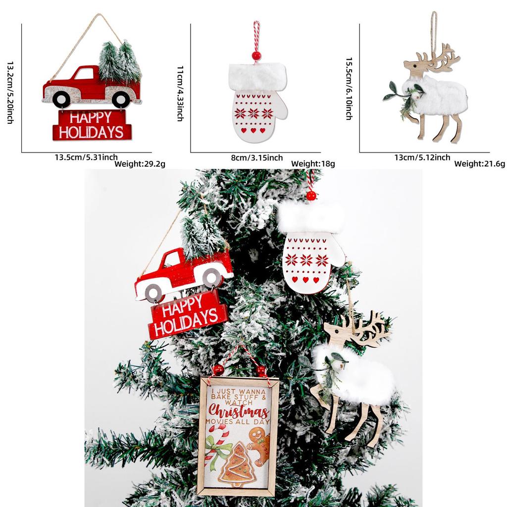 Charming Wooden Christmas Ornament Garden Decor Featuring Adorable Reindeer Design