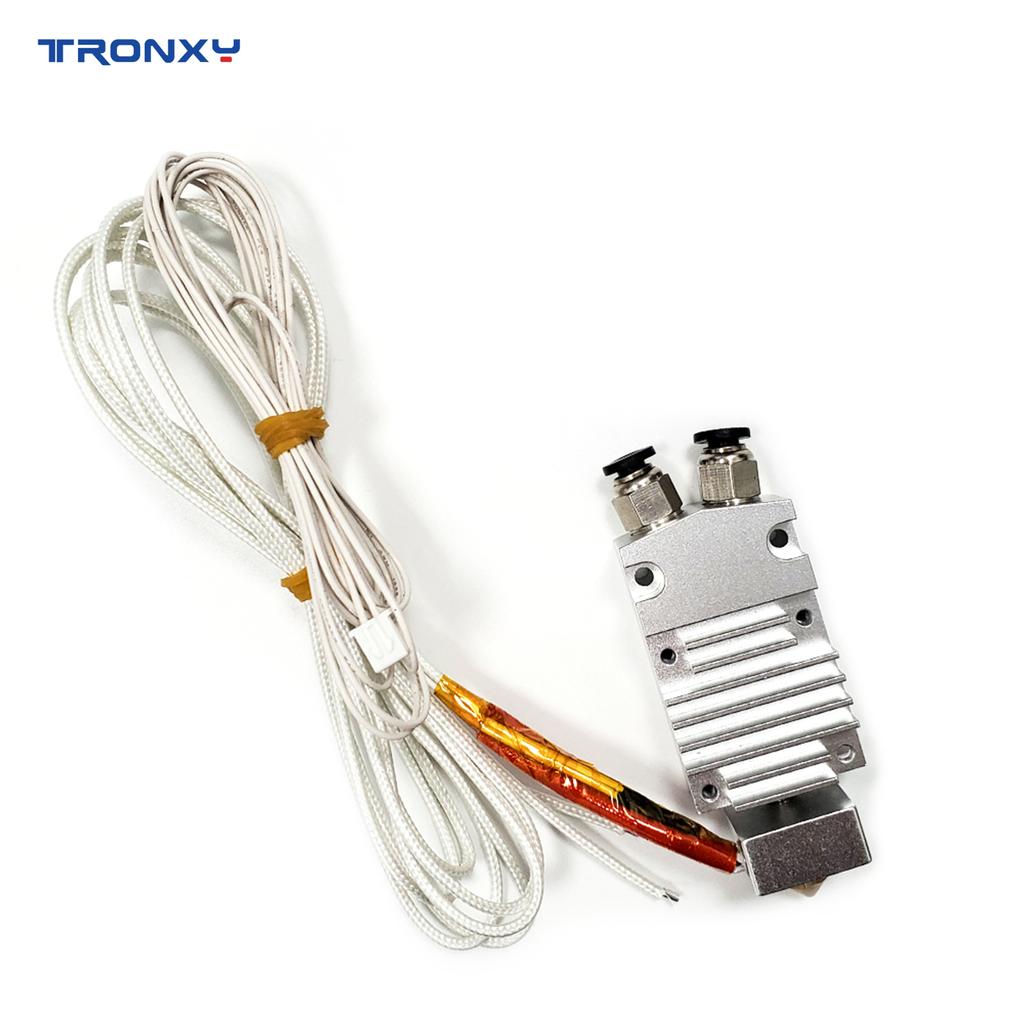 TRONXY 2 in 1 Out Dual Color Hotend Extruder Kit mit Heizdraht-Thermistor 0,4 mm Messingdüse 24 V