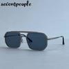 Steampunk Metal Square Sunglasses Men  Luxury Brand Vintage Double Beam Driving Sunglass Trendy Punk Shades For Male UV400