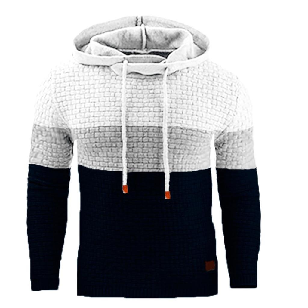 Herren, Hoodies  Fit Mode Waffel Hoodie Casual  Hoody Top Mit Freizeit Hoodie Farbblock Strick Sweatshirt Top