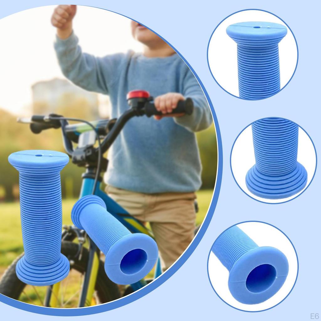 2 Pack Bike Handlebar Grips Kids Grip Pads Anti-Slip Shock Absorbing TPE for Boys Girls Bikes