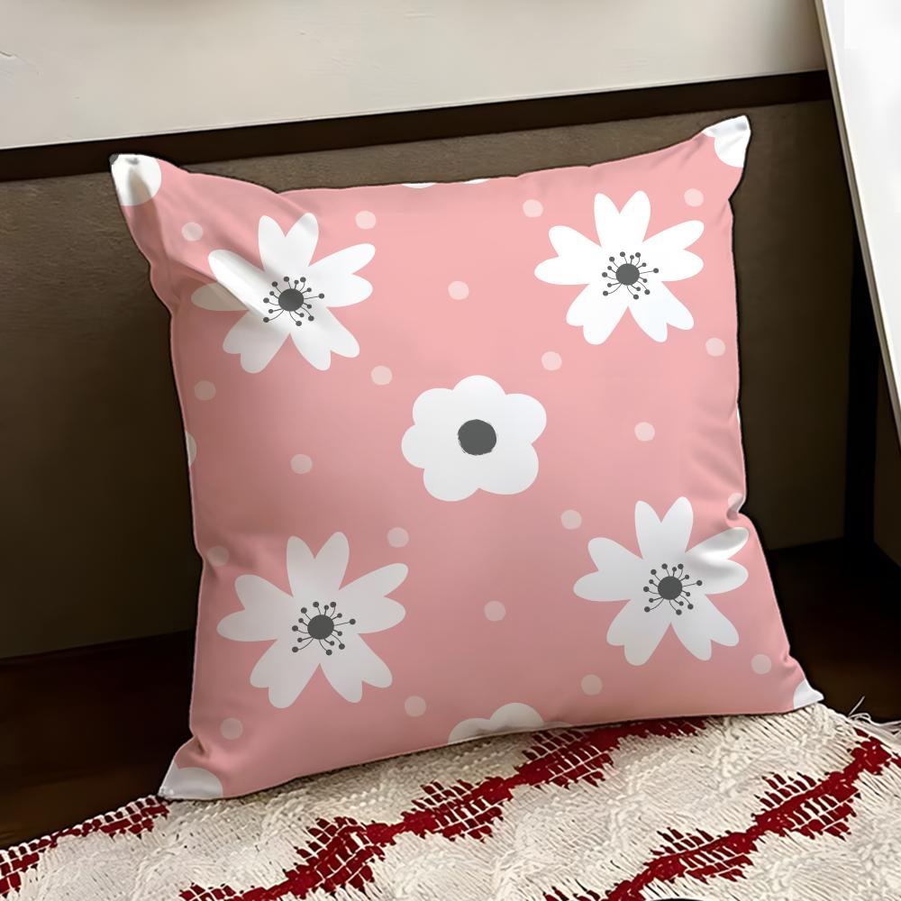 Spring and Summer Floral Cushion Cover Reversible Soft Durable Pillow Cover Home  Car MultiScene Use for Daily Comfort