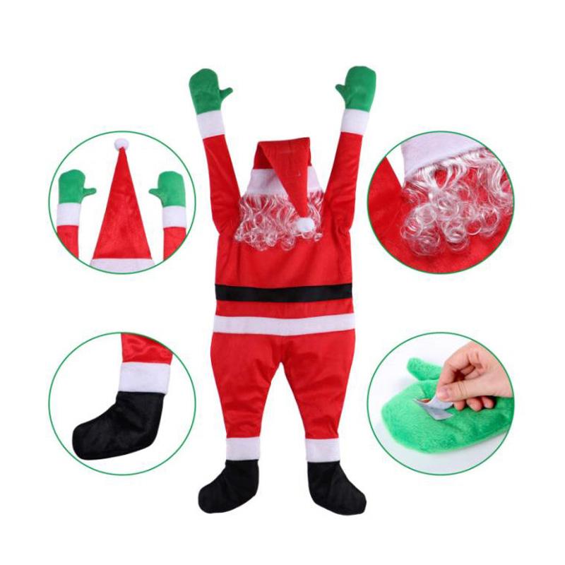 Santa Hanging Ornaments Outdoor Climbing Hanging Santa Decorations for Home Door Window Decoration