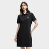 FILA Original Fashion Simple Basic Classic Retro Casual Relaxed Versatile Comfortable Polo Collar Short Sleeve Dress Women dresses Black F51W629306FBK