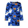 Damenmode Lässig Dreiviertelärmel Halloween-Print Rundhals-Top