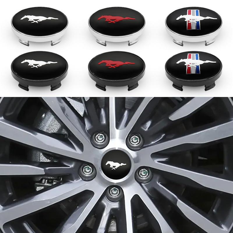 4 Stück 56mm 60mm Auto Radnabenkappe Felgenabdeckung Logo Aufkleber Für Ford ST Fiesta Focus Mk2 3 4 Edition Mondeo Fusion FOOSE Mustang