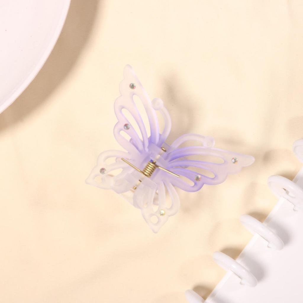 Iridescent Double Layer Butterfly Hair Clip - Women's High-End Shark Hair Accessory