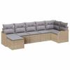 7 Piece Garden Sofa Set Beige Poly Rattan