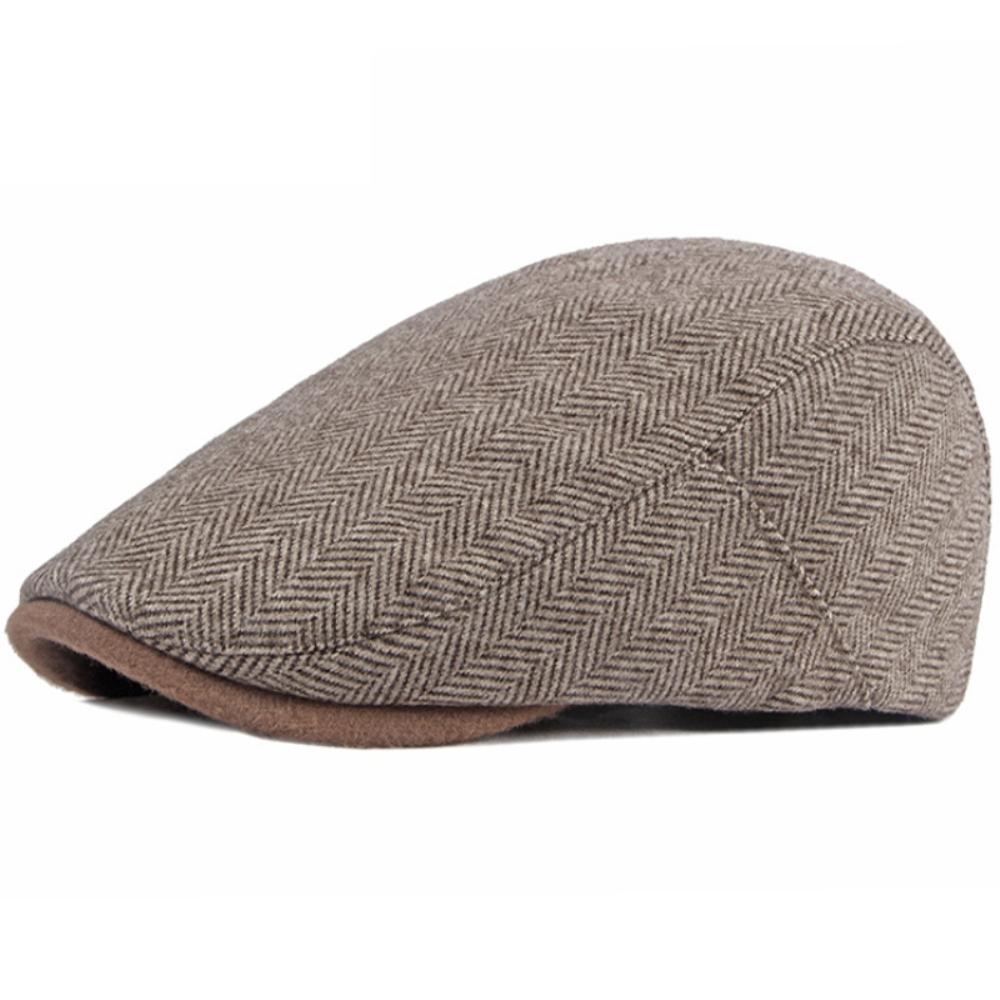 HT4841 Mens Berets Women Autumn Winter Hat Striped Artist Painter Beret Hat Adjustable Ivy Flat Cap Male Female Wool Beret Caps