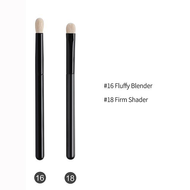OVW 2 Stück Ziegen-Profi-Kosmetik-Make-up-Pinsel, Werkzeuge, natürliches Haar, schwarze Malerei, Holzgriff, Brochas Maquillaje Pelo Natura