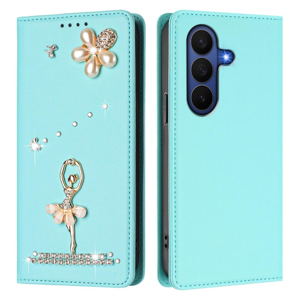 Luxury Diamond Cute Cards Solt Wallet Leather Phone Case For Samsung Galaxy Z Fold 7 6 5 4 3 Flip Bag Pocket Kickstand Cover