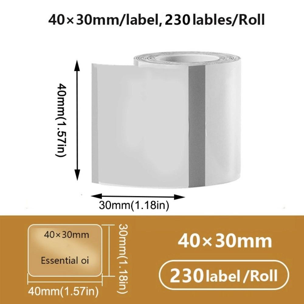 230Pcs Transparent Blank Label Sticker DIY Thermal Printing Paper Name Tag Sticker  Classroom