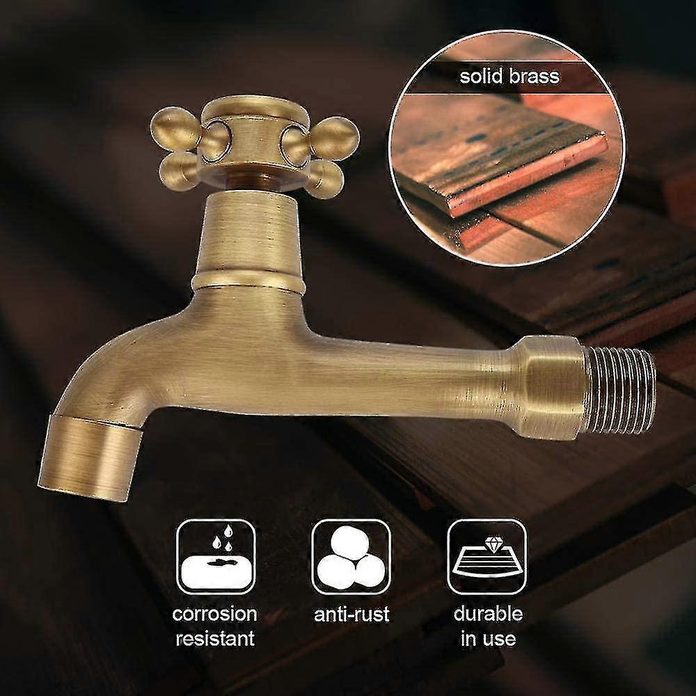 Wall mounted retro copper faucet suitable for kitchen sink mop pool
