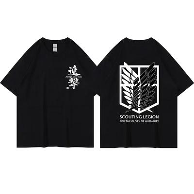 Japanese Anime Attack On Titan T-shirt Men's and Women's Summer Fashion Top Free Delivery Print Plus Edition Clothes