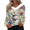 Long Sleeve Shirts For Women Cute Tops Christmas Prints Tees Blouses Casual Plus Size Basic Tops Pullover