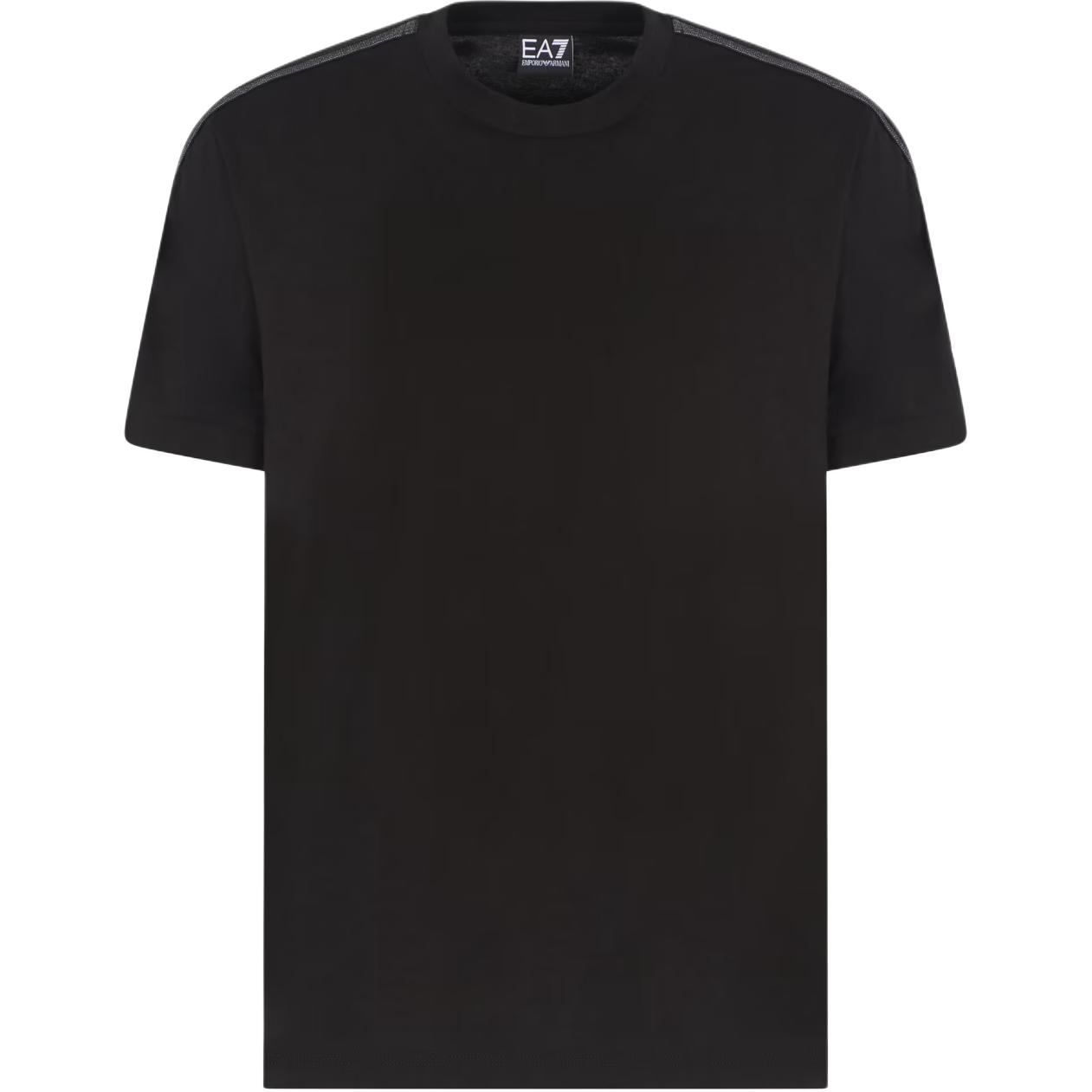 Emporio Armani Ea7 Solid Color Plain Knit Crew Neck Short Sleeve T-Shirt Men Tops Black 7M000138-AF10375-UC001 L