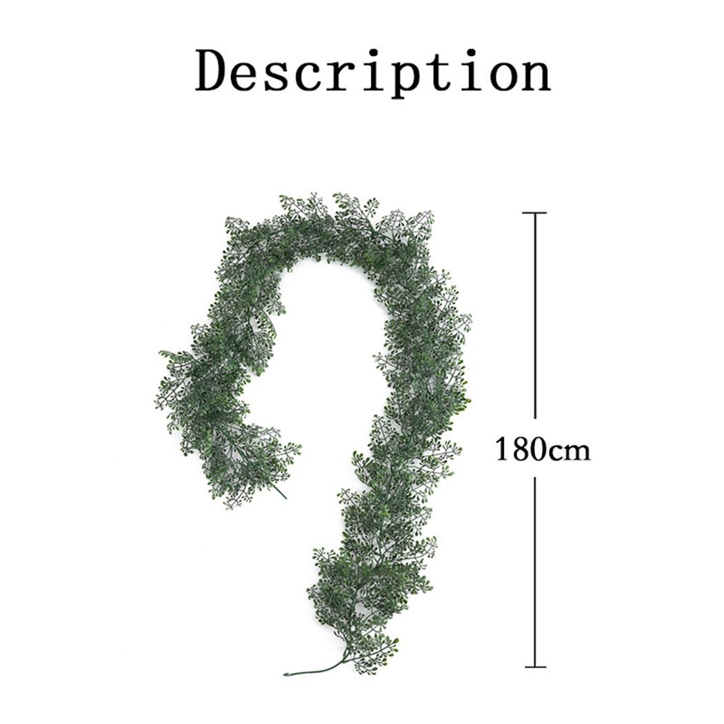 

180см Рождественская Искусственная Лоза 6ФТ Искусственная Гирлянда Листья Зелень Подвесной Ротанг Natale Украшения Вечеринка Домашний Декор темно-зеленого