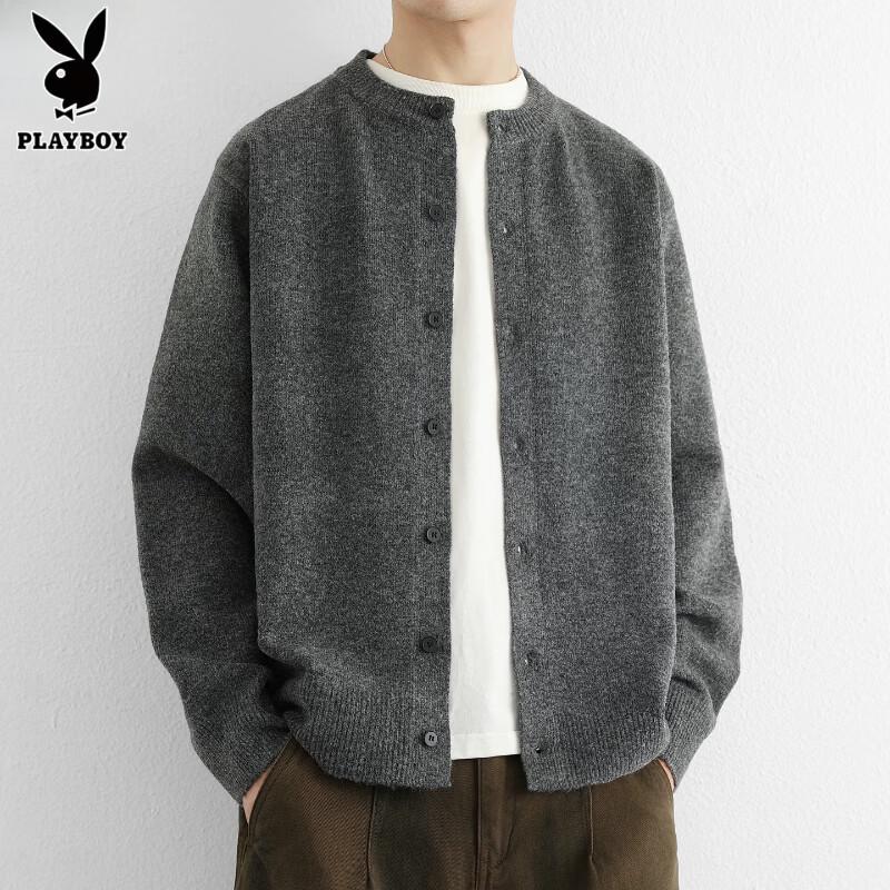 PLAYBOY Men's Wool-Blend Knit Cardigan Jacket