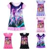 Kpop Demon Hunters Cotton Short Sleeve Sleep Dress For Kids Summer Wear