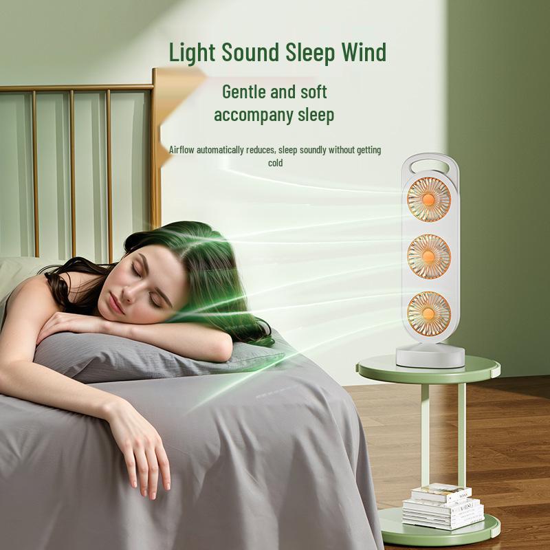 Portable USB Rechargeable High-Power Three-Blade Desktop Fan for Home and Outdoor Use